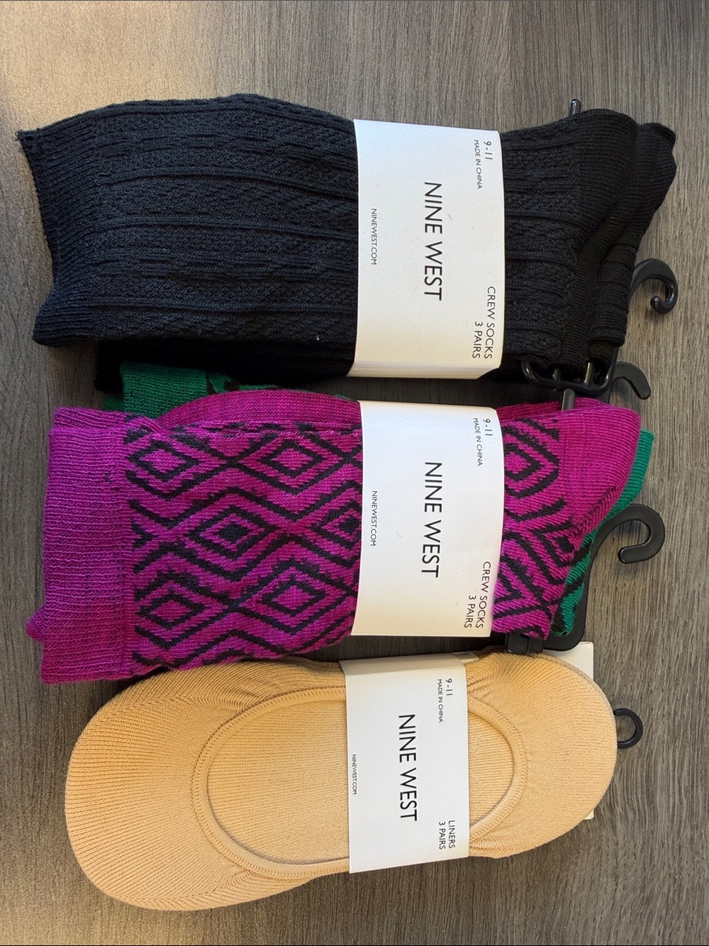 NWT Bundle of 9 Pairs of Nine West Crew Socks & Liners (Sz 9-11)